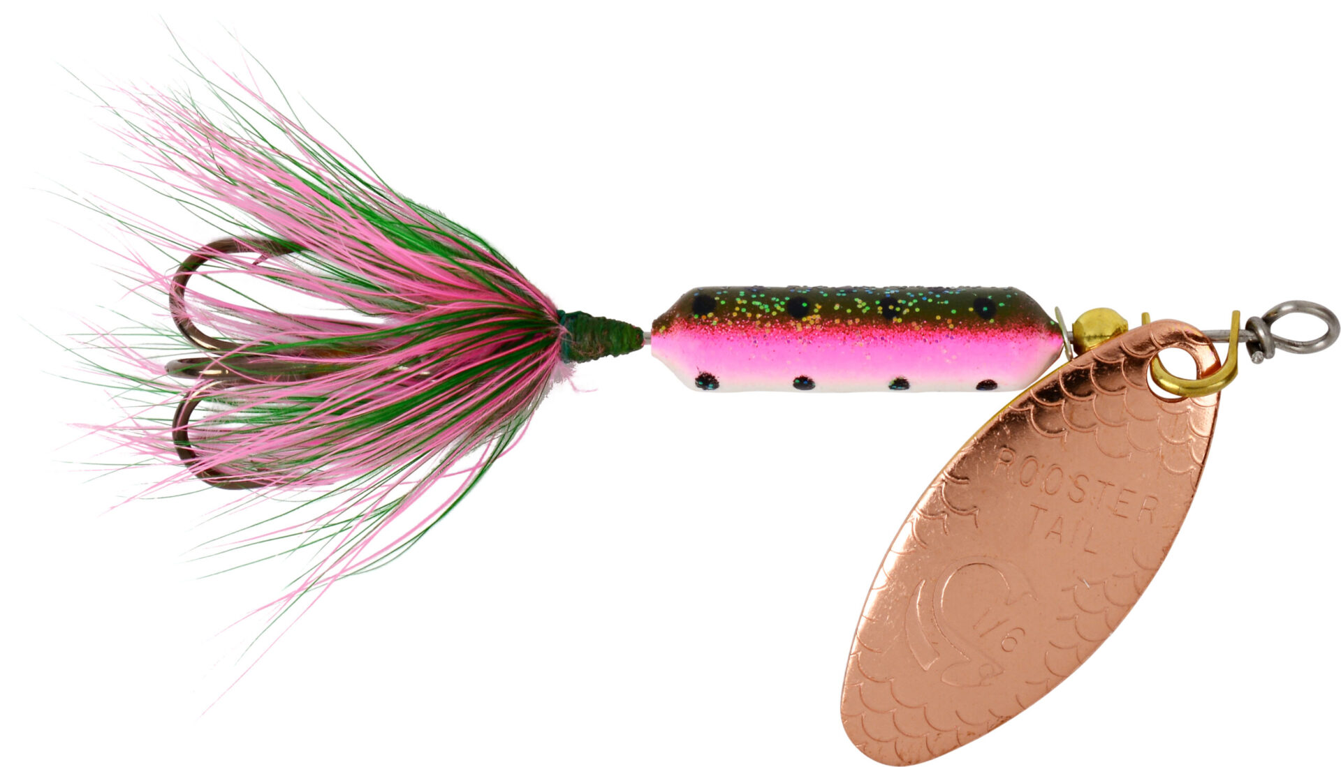Hammered Copper Blade Rooster Tail®: 1/16-1/4 oz. - Treble