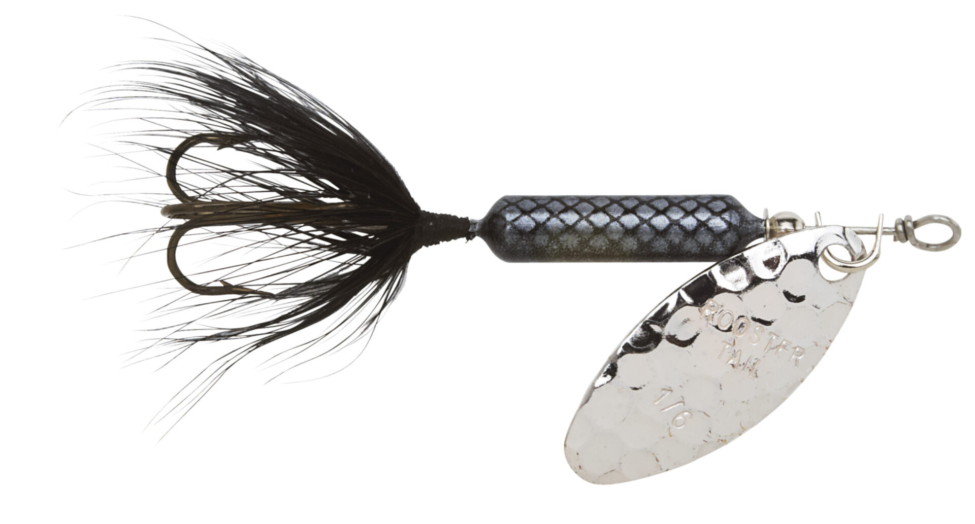 Hammered Blade Rooster Tail®: 1/16-1/4 oz. - Treble - Yakima Bait