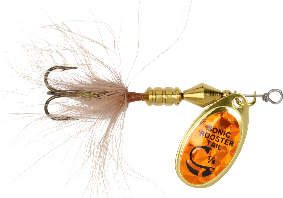 Rooster Tail ULTRA FLASH Premium YELLOW TAIL / CHROME BLADE