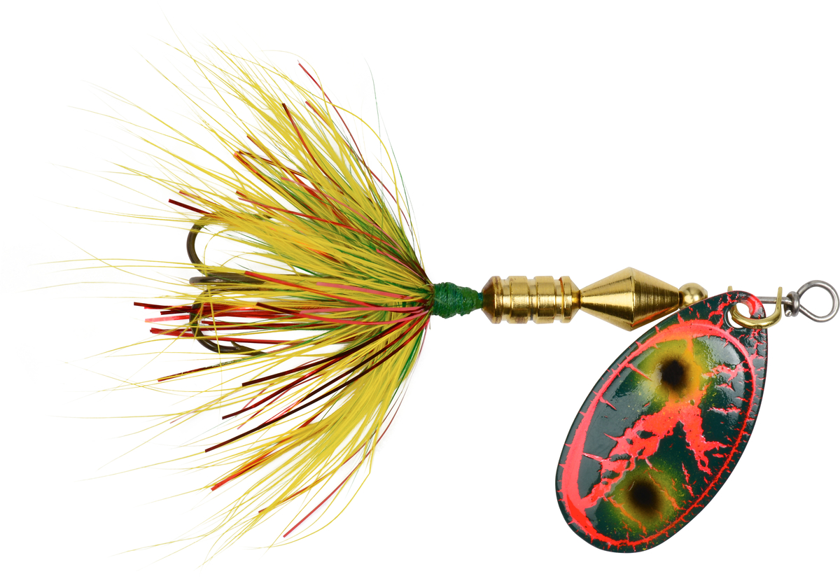 Rooster Tail ULTRA FLASH Premium YELLOW TAIL / CHROME BLADE